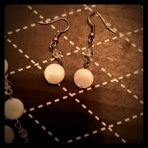 free White stone layered necklace set